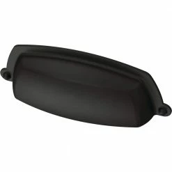 Liberty Craftsman 3 in. (76 mm) Matte Black Cabinet Drawer Cup Pull