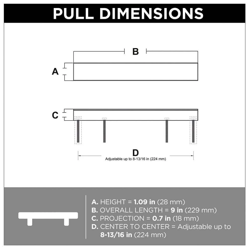 Liberty Inclination 2 in. to 8-13/16 in. (51 mm to 224 mm) Satin Nickel Adjustable Drawer Pull - Image 7