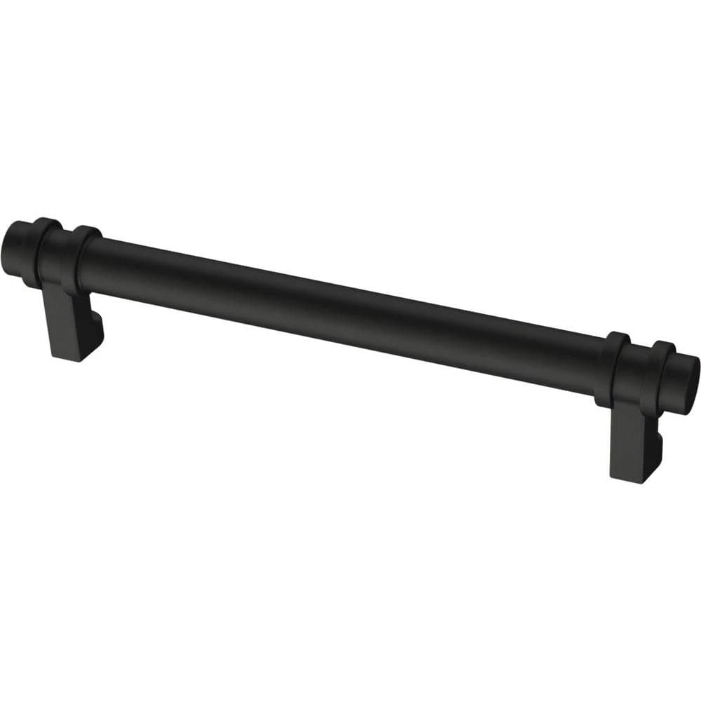 Liberty Classic Ringed 5-1/16 in. (128 mm) Matte Black Drawer Pull