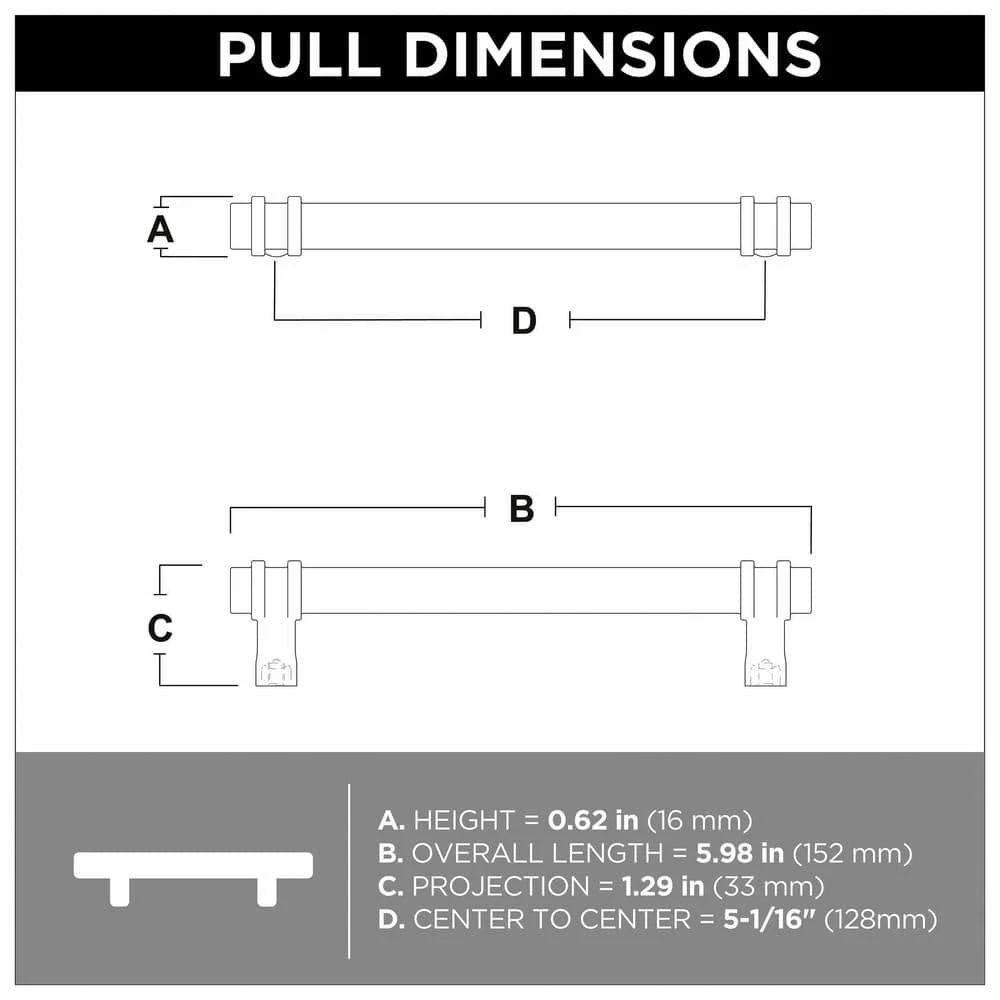 Liberty Classic Ringed 5-1/16 in. (128 mm) Matte Black Drawer Pull - Image 6