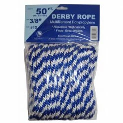 T.W. Evans Cordage 3/8 in. x 50 ft. Blue And White Derby Rope