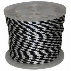 T.W. Evans Cordage 1/2 in. x 300 ft. Solid Braid Multi-Filament Polypropylene Derby Rope in Black and White