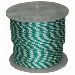 T.W. Evans Cordage 5/8 in. x 200 ft. Solid Braid Multi-Filament Polypropylene Derby Rope in Green and White