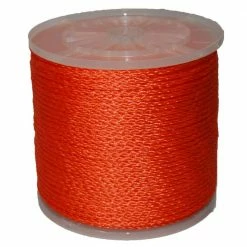 T.W. Evans Cordage #8 - 1/4 in. X 1000 ft. Orange Hollow Braid Polypro