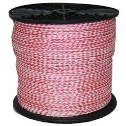 T.W. Evans Cordage #8 - 1/4 in. x 1000 ft. Red and White Hollow Braid Polypro