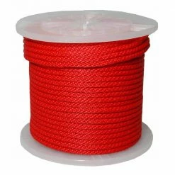T.W. Evans Cordage 3/8 in. x 300 ft. Solid Braid Multi-Filament Polypropylene Derby Rope in Red