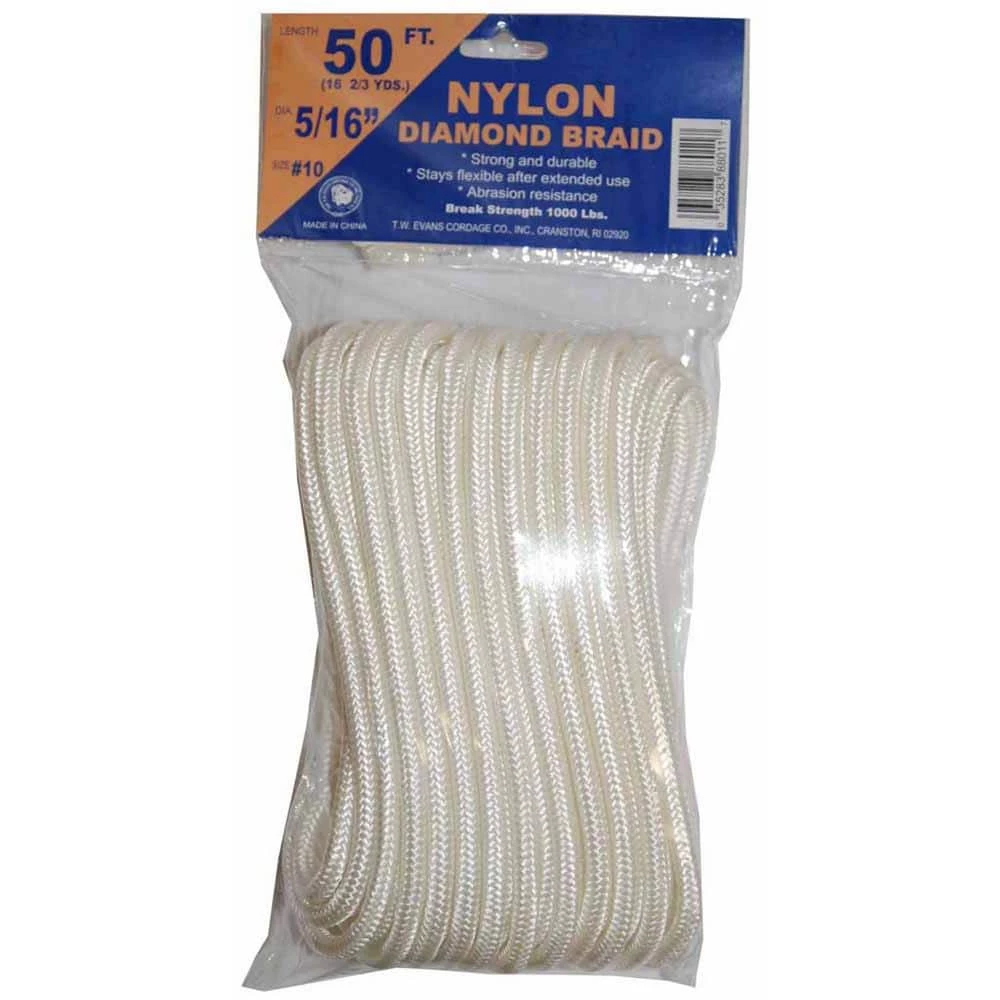 T.W. Evans Cordage 5/16 in. x 50 ft. Diamond Braid Nylon Rope