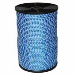 T.W. Evans Cordage 1/4 in. x 1000 ft. Hollow Braid Polypro Rope in Blue and White