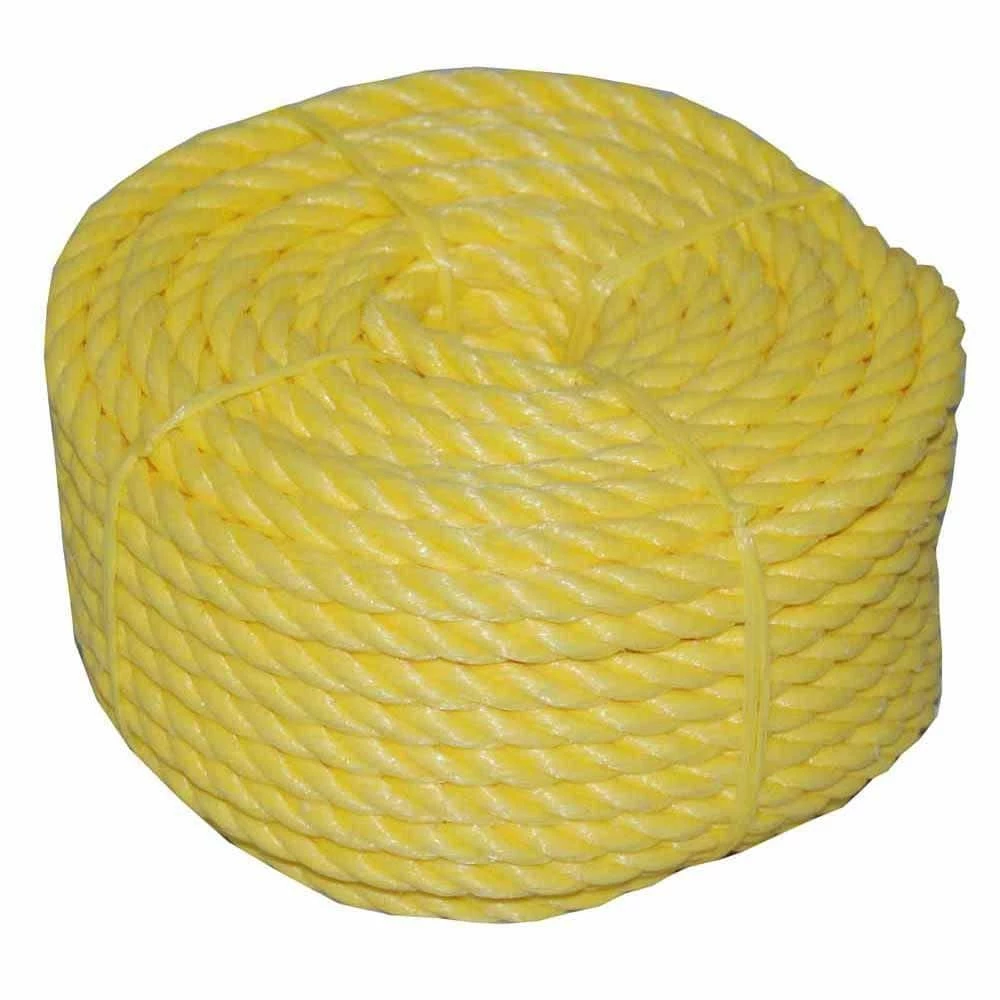 T.W. Evans Cordage 3/8 in. x 100 ft. Twisted Polypro Rope Coilette in Yellow